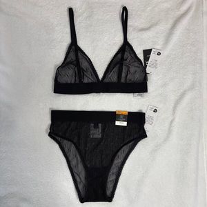 International Concepts Sheer High Waist Panties & Bra/Bralette Set Size S